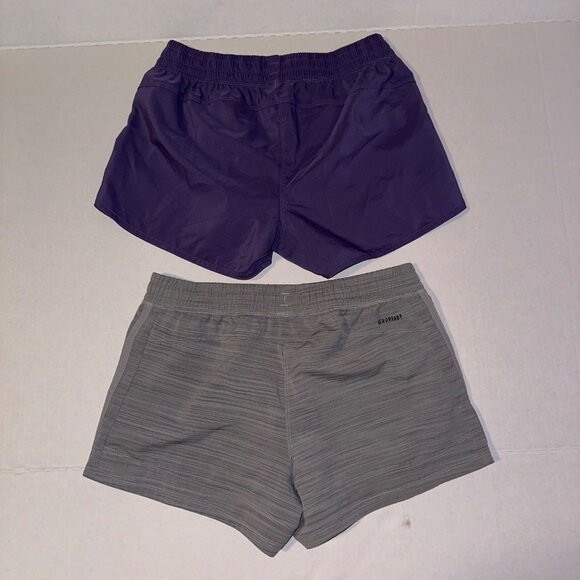 Adidas Aeroready Lot of 2 Athletic Pull On Shorts Purple Gray Womens Small - Picture 11 of 13